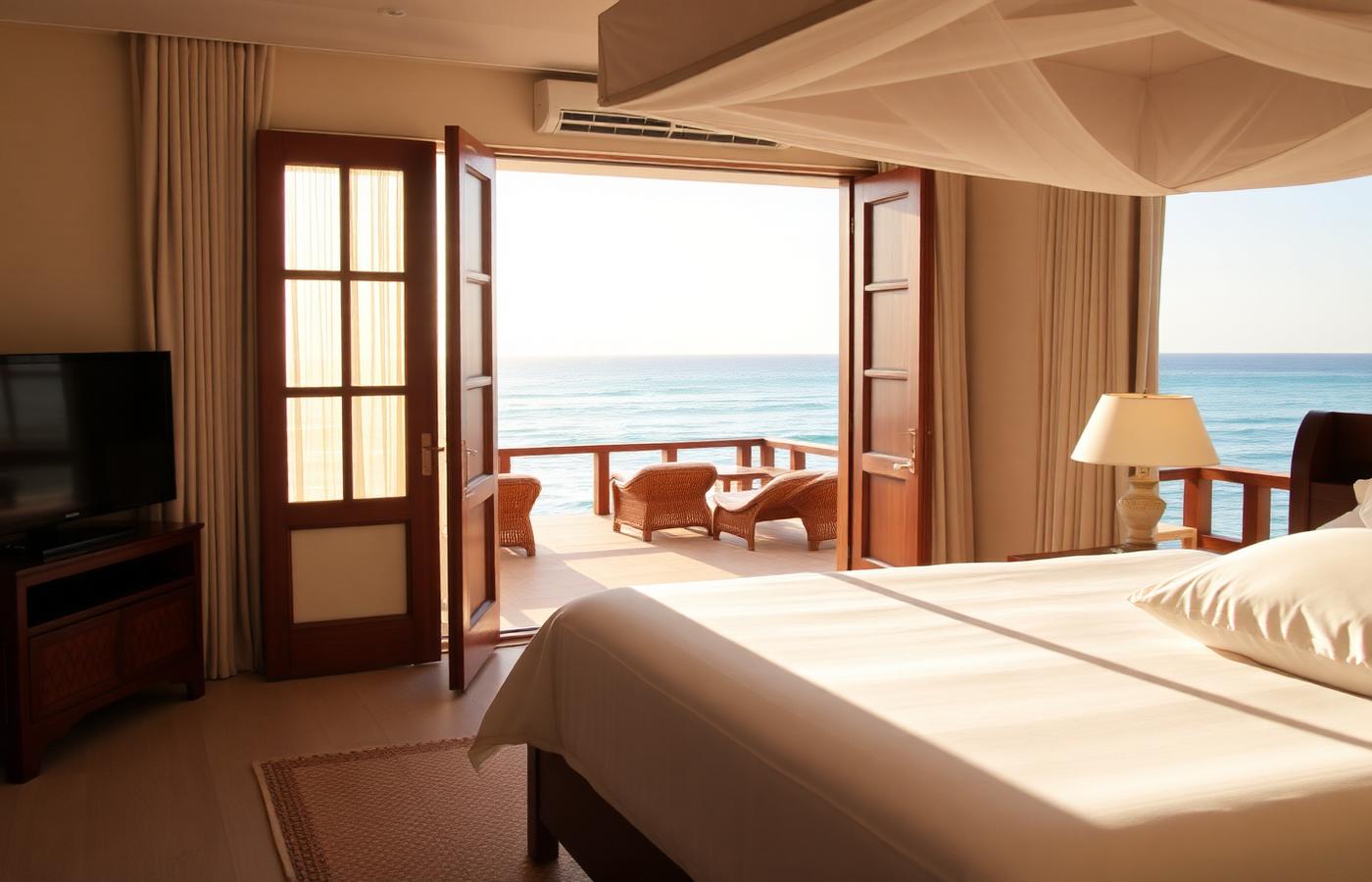 Air-conditioned beachfront hotel suite in Zanzibar maintained by AirFlex